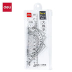 DELI Transparent Geometry Set 4 PCS Math Drawing Tools with Ruler Protractor Triangle Easy Read Measurement for Students School