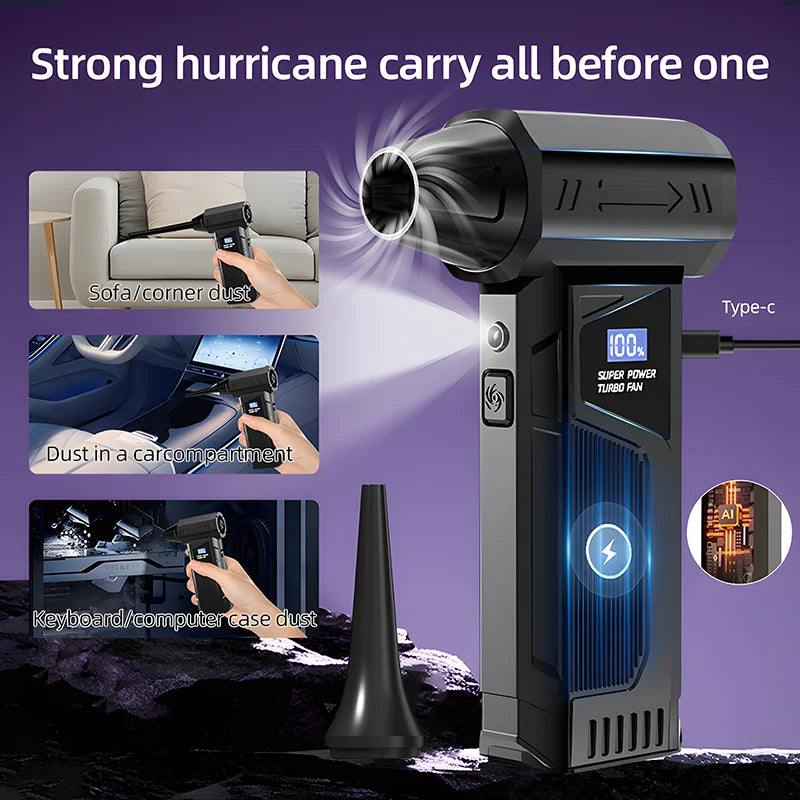 Powerful Air Blower 130000RPM Turbo Jet Blower Brushless Vacuum Cleaner For PC/Keyboard/Home/Car Cleaning Air Duster Fan Blower