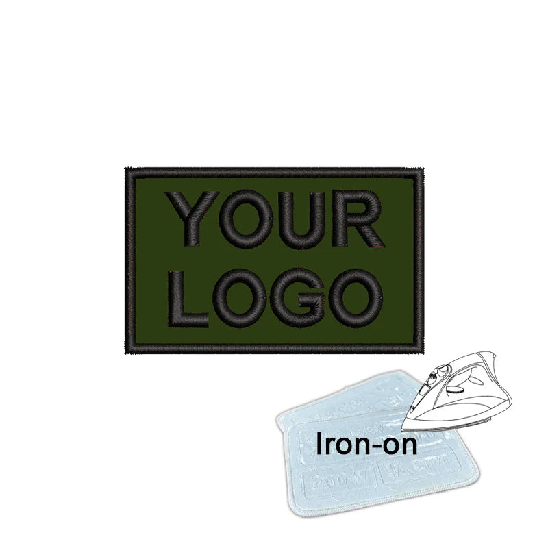1PC 8x5cm Custom Name Tags Embroidered Patch Personalized Stripes Badge Number  Text Badge Iron On Backing Hook & Loop Backing