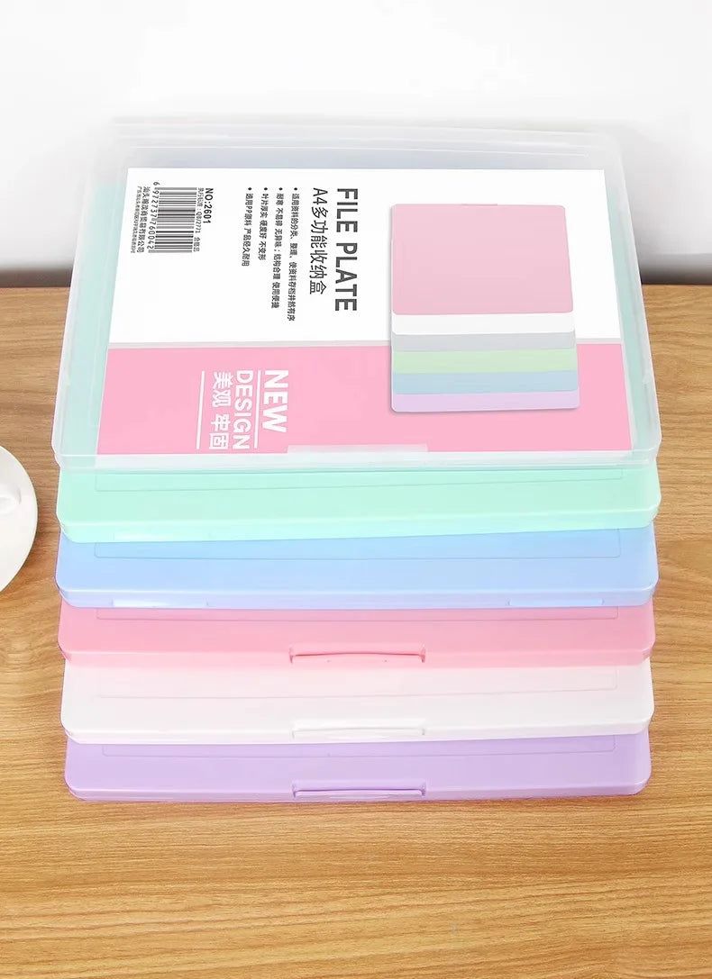 A4 transparent data storage box, folder, large capacity, multifunctional student test paper, book, graduation certificate, archi