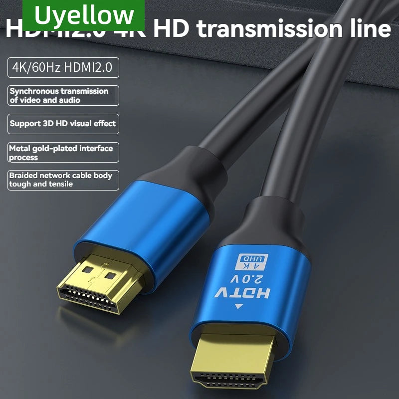 Uyellow HDMI-compatible Cable 4K 60Hz 50cm 1m 2m 3m 5m HDMI-compatible 2.1 Cable 4K 60Hz HDR 3D Effect Video for HDTV PC