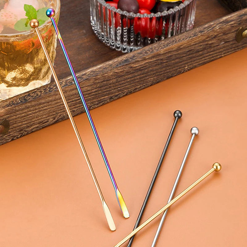 1Pc Stainless Steel Stirring Rod Coffee Yogurt Honey Stir Bartender Mixing Stirrers Creative Eco-Friendly Bar Kitchen Supplies
