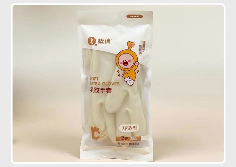 Latex Cleaning Gloves Non Slip Grip Waterproof Reusable for Dish Washing Kitchen Bathroom Household and Laundry Chores