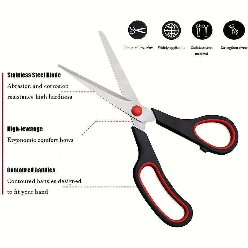 Stainless Steel Scissors Student Stationery Scissor Household Multi Functional Office Tailor Scissors Hand Cutting New