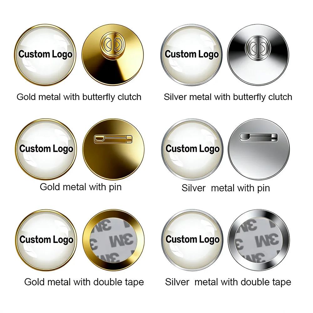100pcs/lot Shirley custom metal badges lapel pins with epoxy resin domed Printed label pins name badge personalised