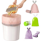 100PCS/Roll Drawstring Trash Bags Tear-Free,Leakproof,Heavy Duty,Strong Garbage Can Liners for Home Household Use