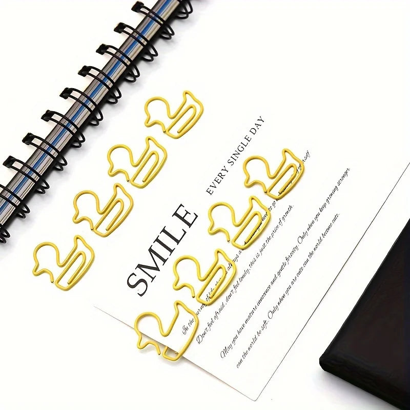 Adorable Duck Shape Paper Clips, Office Organization, and Student Test Paper Management - Durable, Reusable
