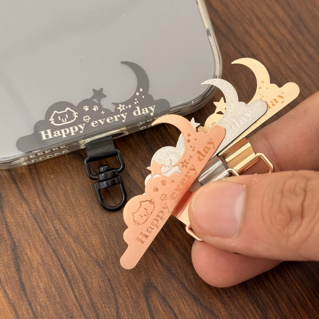 4-1Pcs Phone Lanyard Patch Anti-Lost Replacement Phone Tether Tabs Metal Cute Mobile Phone Lanyard Tether Tabs Patch Clips Ins