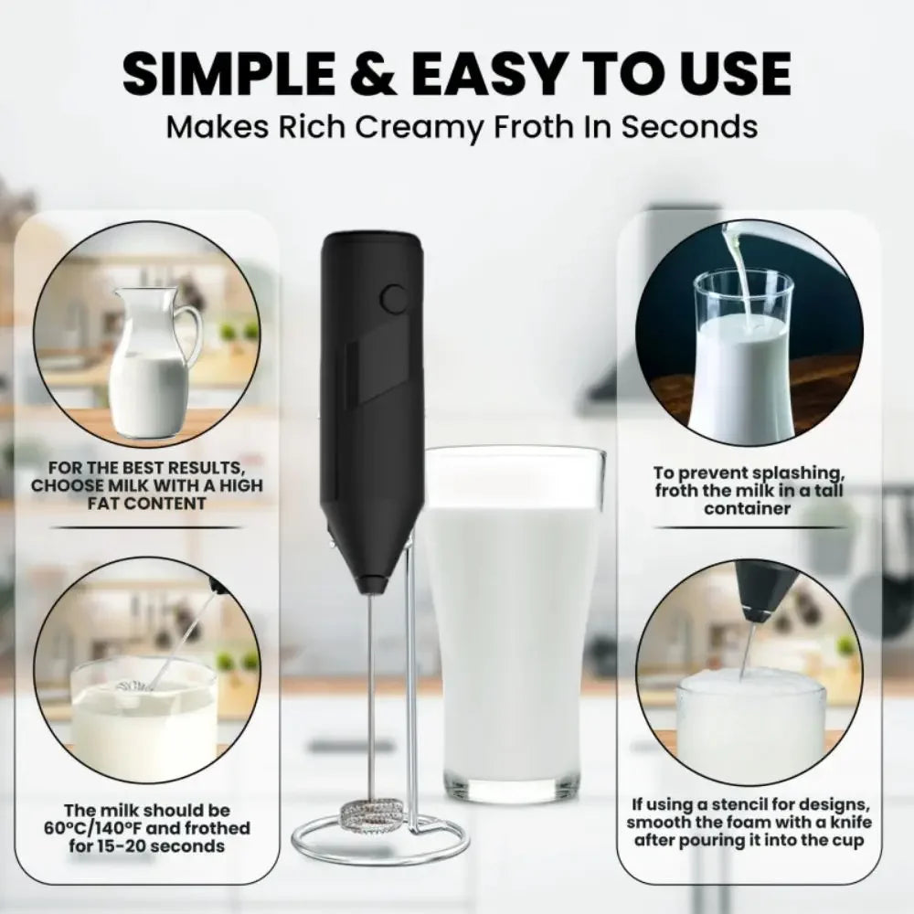 Milk Wireless Foamer Coffee Whisk Mixer Electric Blender Egg Beater Mini Frother Handle Stirrer Cappuccino Maker Cooking Tools