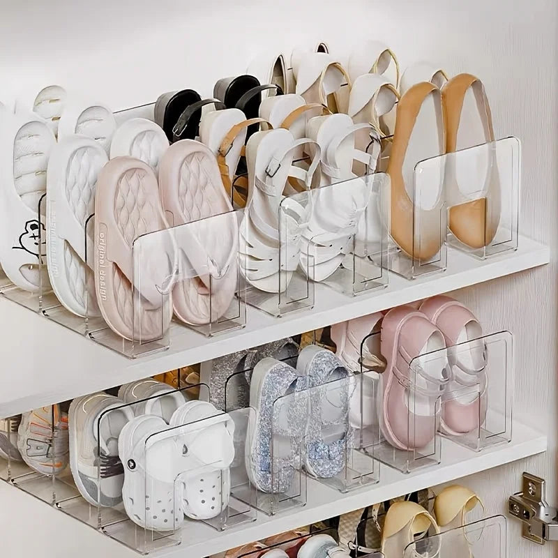 2/4 Pack Space-Saving Vertical Shoe Rack Organizer - Multi-Layer, Easy-to-Assemble, Compact Storage for Home Entryway Cabinet