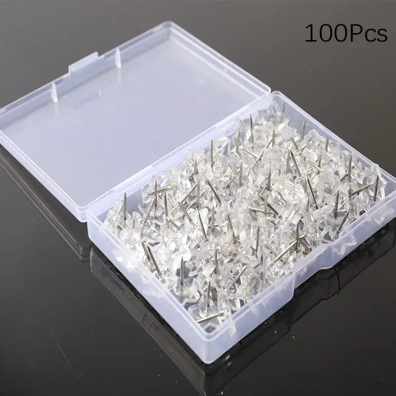 50/100Pcs Plastic Transparent Pentagram Tacks Push Pins Assorted Making Thumb Tacks Cork Board Office School Stationery Supplies
