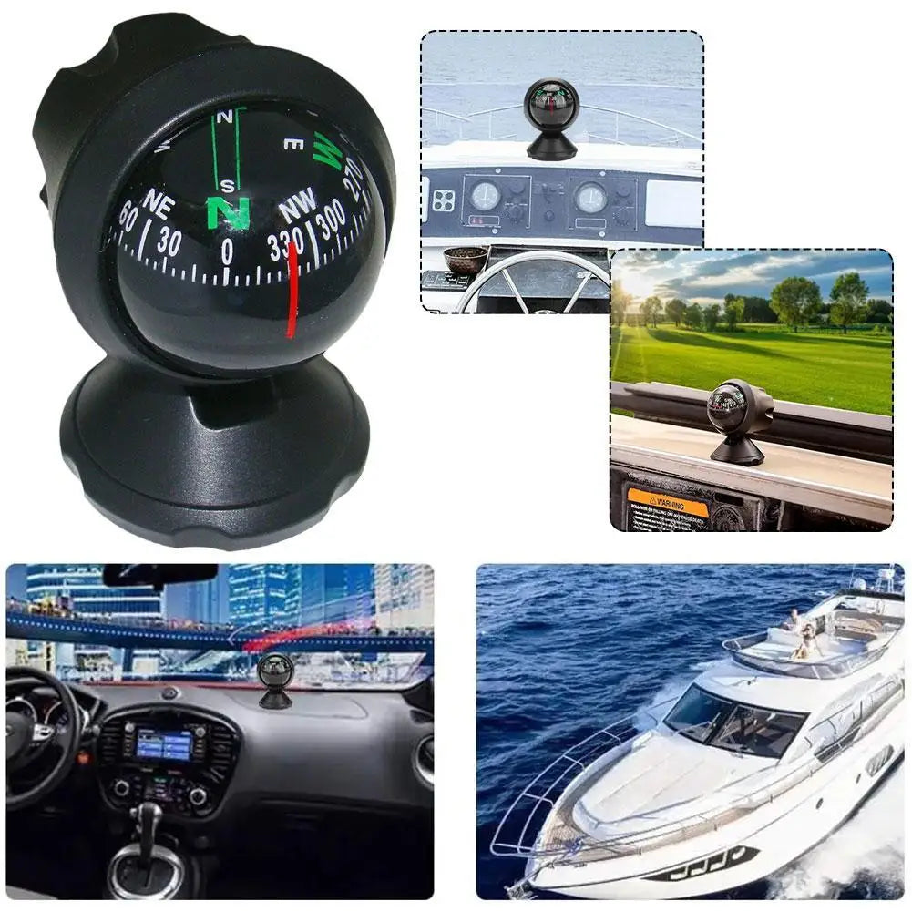 High Quality 360 Degree Rotation Waterproof Vehicle Navigation Ball Shaped Car Compass with Suction Cup