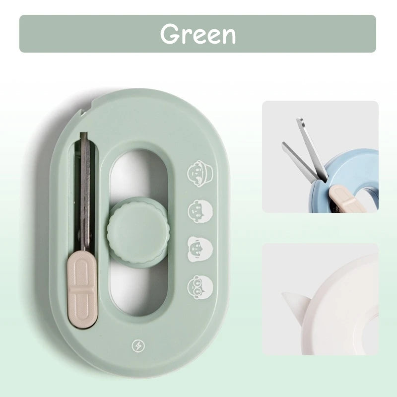 1pcs Funny Mini Fold Scissor Portable Size Fidget Spinner Safe Cutter Utility Knife Cutter for Paper Diary Office School A7894