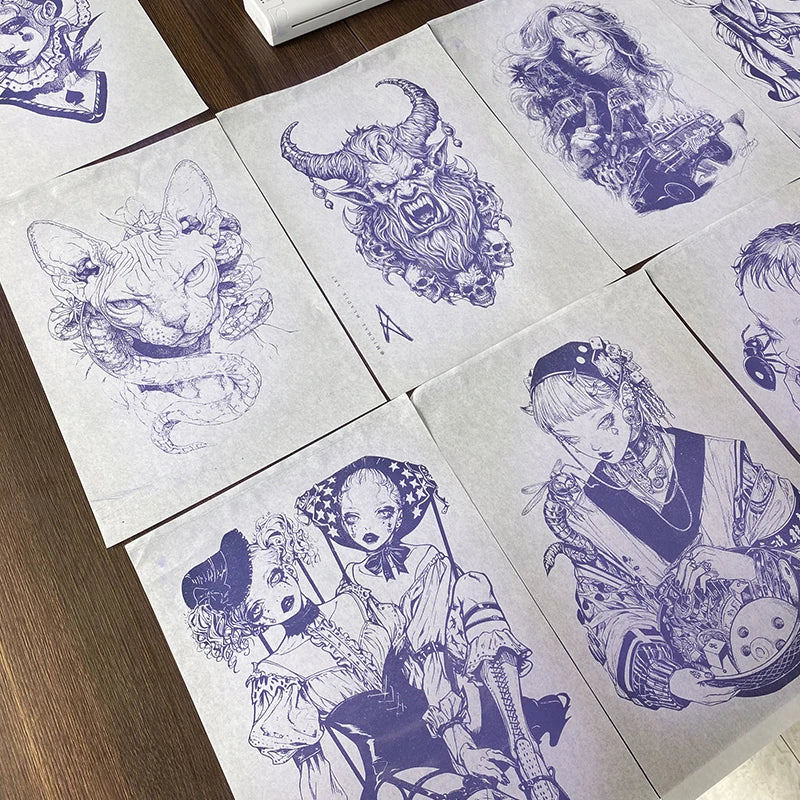10/30/50/100Pcs Tattoo Transfer Pape A4 Size Stencil Paper Copy Paper Thermal Paper for Tattoo Transfer  Tattoo Supplies