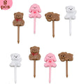 Kids Lunch Bento Box Accessories with Silicone Cupcake Liners for Baking and Small Animal Food Toothpicks Fruit Forks