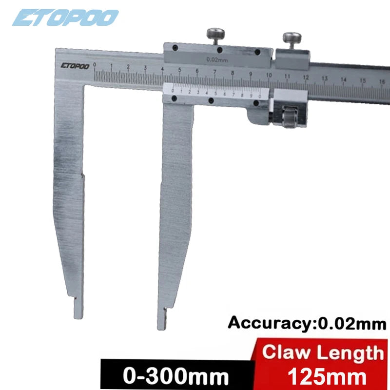 0-200mm/300mm X 60mm Long Jaw Heavy Duty Vernier Caliper with Nib Jaw High Quality Measuring Tools