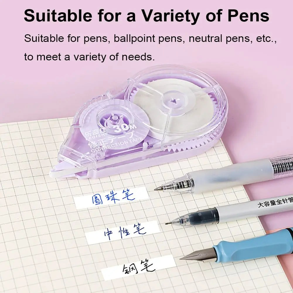 5Pcs Correction Tape Roller 30mx5mm White Sticker Tape Student Simple Error Eraser Tape School Office Supplies Stationery