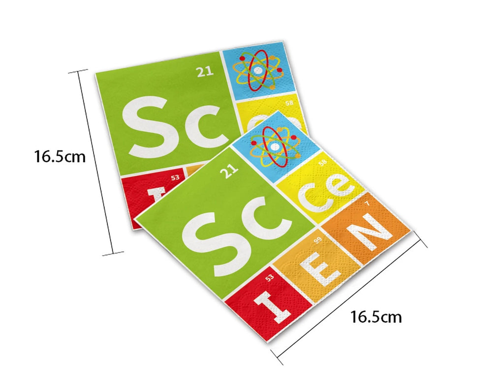 Chemistry Experiment Learning Science Theme Tableware Disposable Paper Cups Paper Plates Birthday Party Set Decoration Supplies