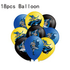 Batman Block Birthday Party Supplies Decoration Tableware Tablecloth Paper Cup Plate Napkin Cake Topper Kids Favors Gifts