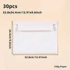 30pcs Envelope A3 A4 A5 A6 Postcards Message 250g Kraft Paper Autohesion Invitations Business Letters Express File Storage Bag