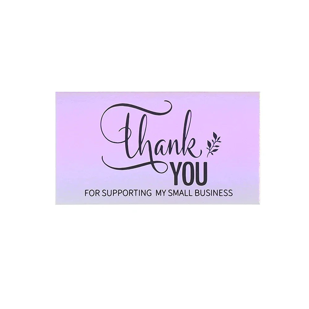 50 Pcs Thank You For Supporting My Small Business Reflective Laser Appreciate Cards Greeting Postcard For Online Retail Shopping