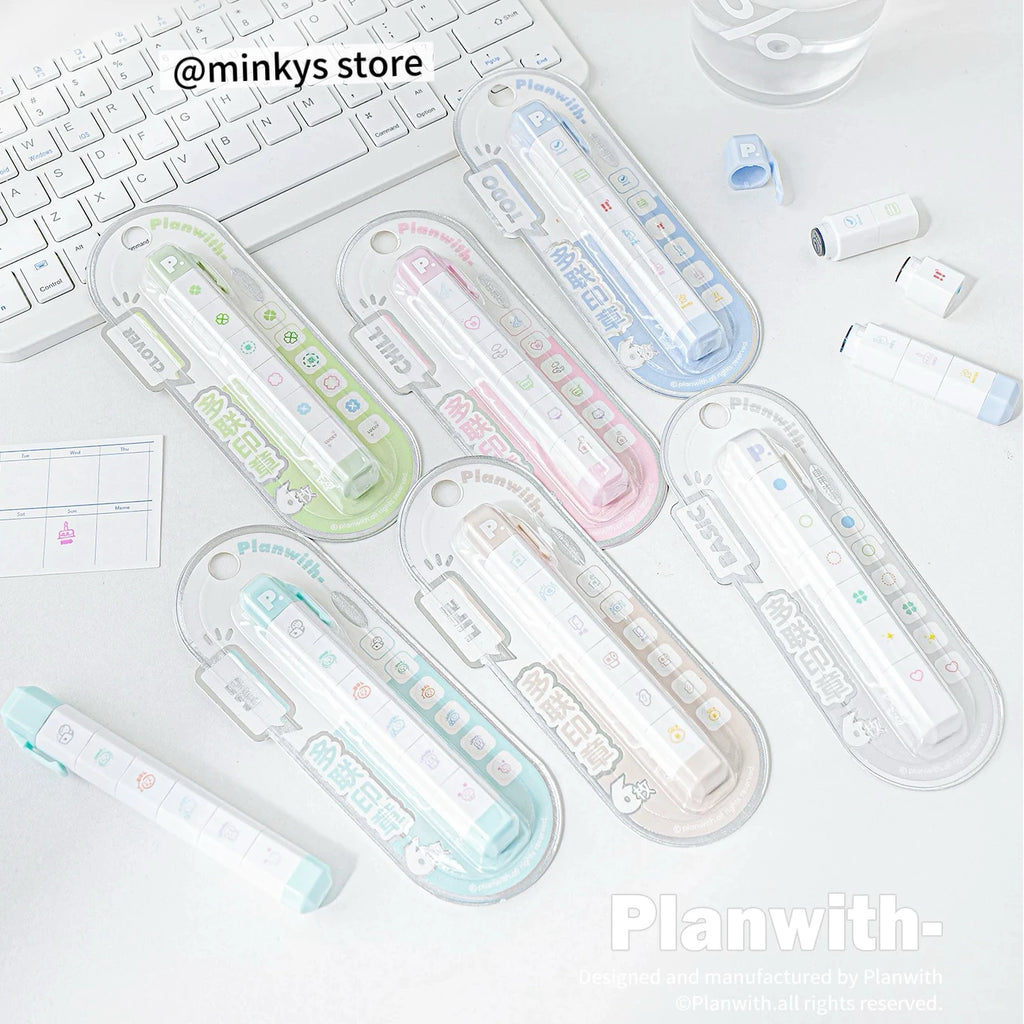 Cute Multi-link Mood Stamp Set – Kawaii INS Style Journal Diary Stamps, Scrapbooking Supplies for Planners Crafting, Creative Marking Tools for Teens Girls