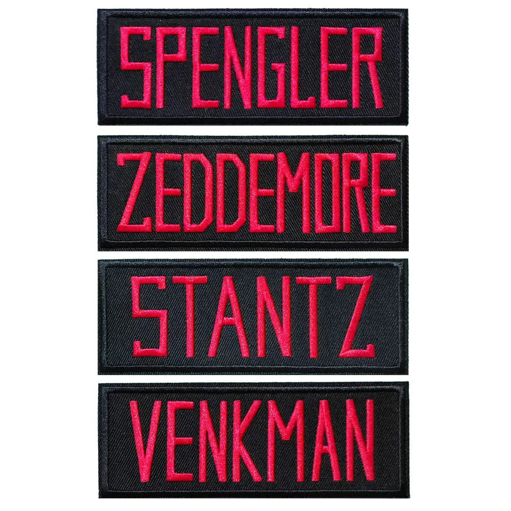 VENKMAN STANTZ SPENGLER ZEDDEMORE Embroidered iron on patches Name Tag Fabric Application for Clothing Accessories Badge DIY