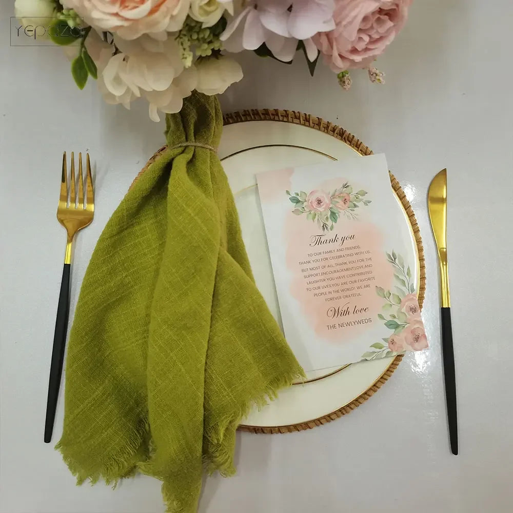 6PCS 43x43cm Dinner Table Rustic Decor Muslin Tea Towels, Birthday Decore Retro Cotton Cheesecloth, Cotton Gauze Wedding Napkins