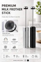 Muvna New Electric Milk Frother Stick，Wireless Batidor Eléctrico Ender for Barista Latte Art Accessories