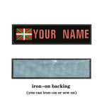 Basque Flag 10X2.5cm Embroidery Custom Name Text Patch Stripes Badge Iron On Or  Patches