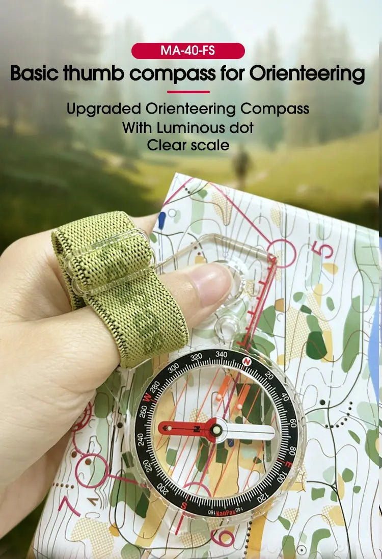KANPAS Basic Competition Orienteering Thumb Compass, MA-40-FS