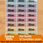 Custom Waterproof Name Tag Sticker Kawaii Rainbow Stickers Decals Personalized First Name Label for Children School Stationery