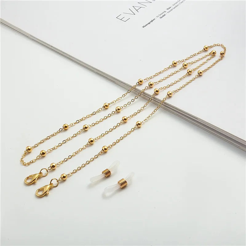 Fashion Reading Glasses Chain Pearl Flower Glasses Hanging Rope Anti-Lost Eyewear Mask Lanyard Women Sunglasses Glasses Chain