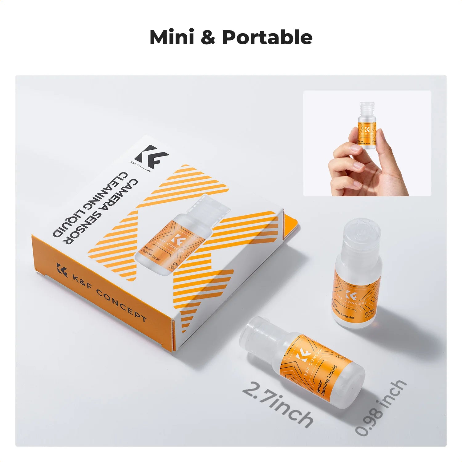 K&F CONCEPT 2pcs 20ML DSLR SLR Sensor Cleaner Liquid For Camera Lens PC Watch Phone Screen Glasses CCD/CMOS Sensor Clean Fluid