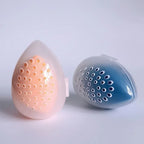 Empty Makeup Sponge Storage Box Plastic Egg Shaped Cosmetic Puff Organizer Rack Portable Makeup Blender Holder Stand Drying Box