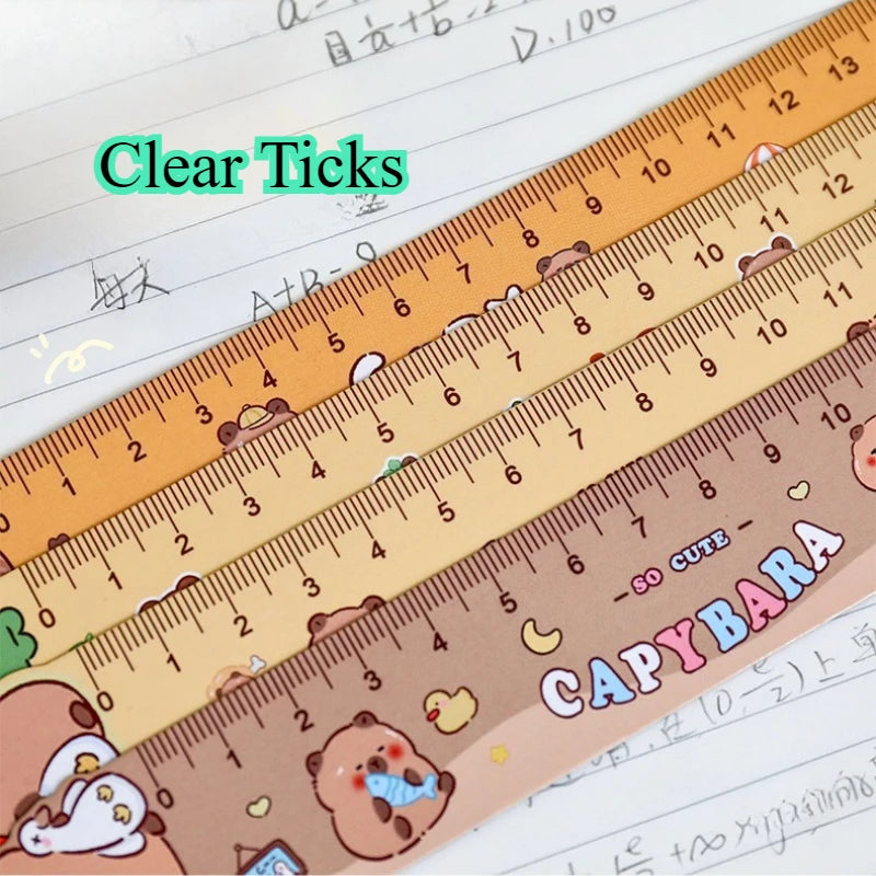 Cartoon Capybara Magnetic Bookmark Ruler Cute Irregular Drawing Ruler for Students Creative Kawaii Kids School Stationery