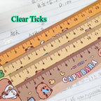 Cartoon Capybara Magnetic Bookmark Ruler Cute Irregular Drawing Ruler for Students Creative Kawaii Kids School Stationery