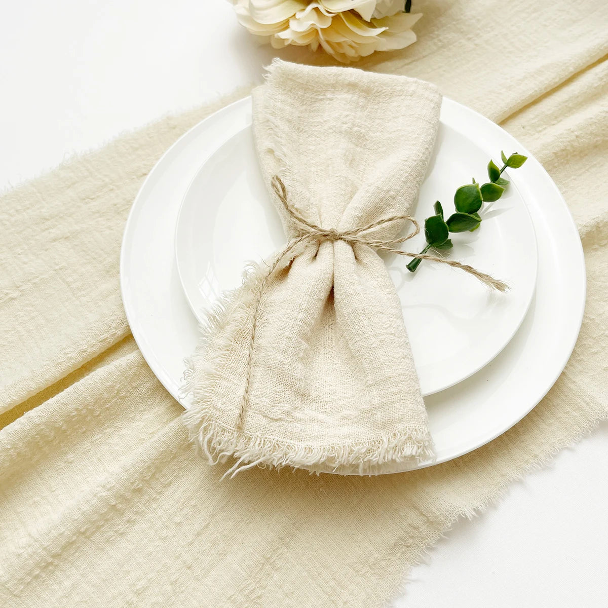 10pcs 32x32cm Wholesale Pink Gauze Cotton Napkin Reusable Tea Towel Wedding Party Christmas Table Decor Retro Burrs napkin