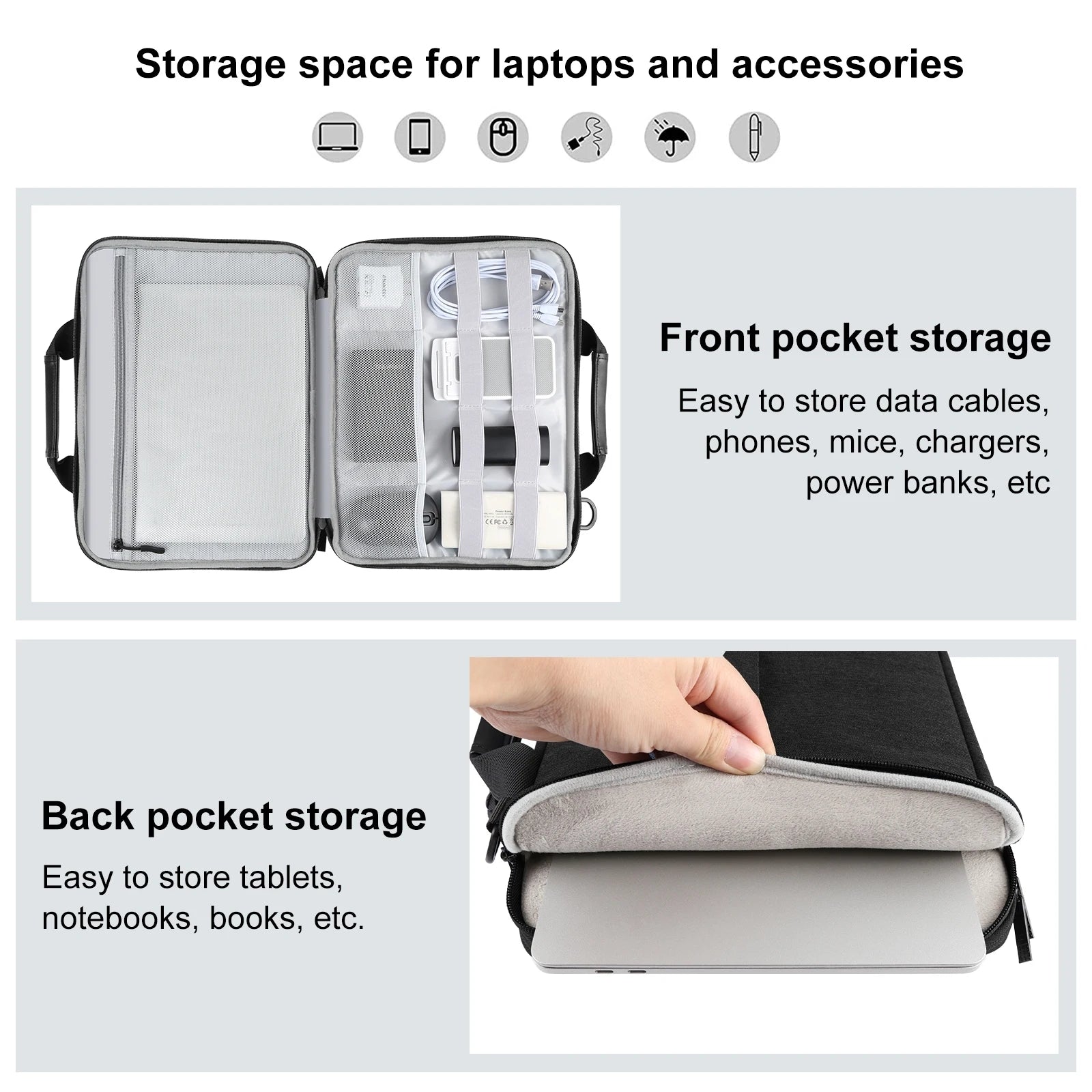 HAWEEL 13.0-14.0 inch/ 14.0-16.0 inch Briefcase Crossbody Laptop Bag For Macbook/ Lenovo/ Thinkpad/ ASUS/ HP & Other Laptop Bag