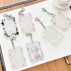 Transparent Clear Acrylic 3 Inch Kpop Photocards Holder Photos Cards Star Holder Bags Pendant Star Chaser Card School Stationery
