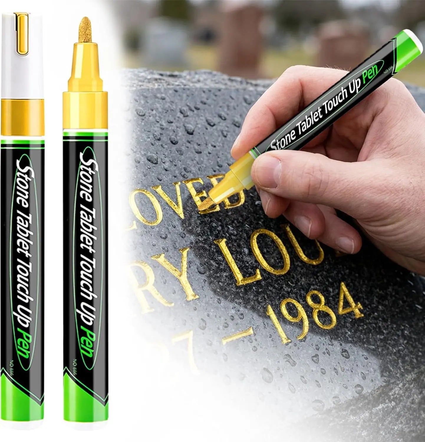 Tombstone Marker Pen Stone Pen for Restoring Faded Grave Inscriptions Waterproof Strong Coverage Ideal for Gravestone Lettering