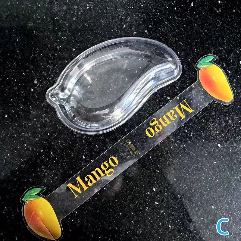10pcs Creative Mango Shape Disposable Dessert Cake Plastic Cup DIY Cake Cream Mousse Packaging Box With Clear Cover