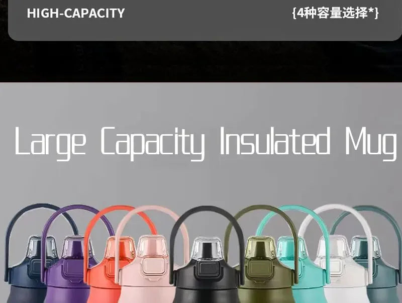 Stainless Steel Thermo Bottle 1.5L Large Capacity Thermo Water Portable 1500ml Vacuum Mug Thermos Insulated Cup 1L Tumbler