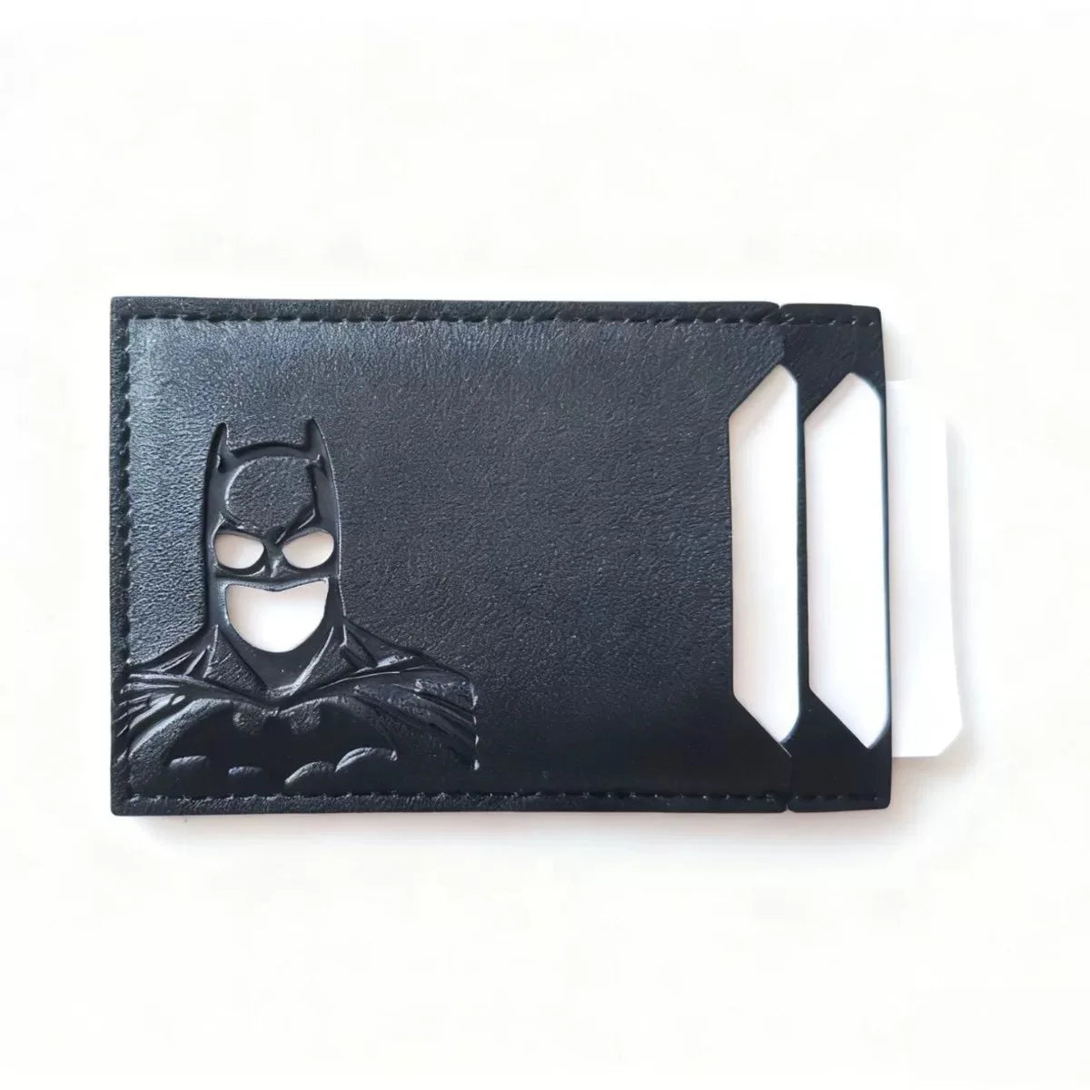 Personalized Leather ID Card Holder Superhero Mask Design Perfect Gift Travel Wallet ID Cover Trendy Youth