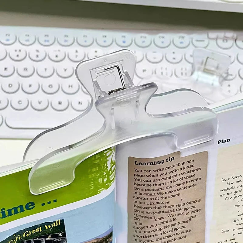 1Pcs Simple Fixed Book Clips Frosted Transparent Page Holder For Reading Tool Memo Clip Desk Accessories Practical Note Holder