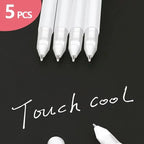 5Pcs White Manga Marker Pens Set 0.8mm Permanent Ink Waterproof Art Brush Pen for Scrapbooking Black Paper Drawing Tire Pen