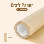 1 Roll 10M 10/30/40/45cm Of Kraft Paper Roll For Gift Wrapping Moving Packing Brown Paper Roll For Painting,Crafts,DIY Making