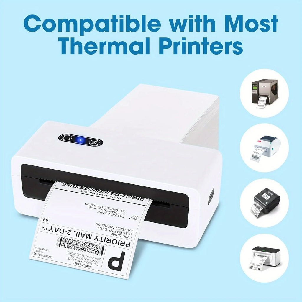 4×6 Thermal Shipping Labels 100/500 Sheets Self-Adhesive Fold Paper Compatible With Thermal Printer For Barcode Sticker Printing