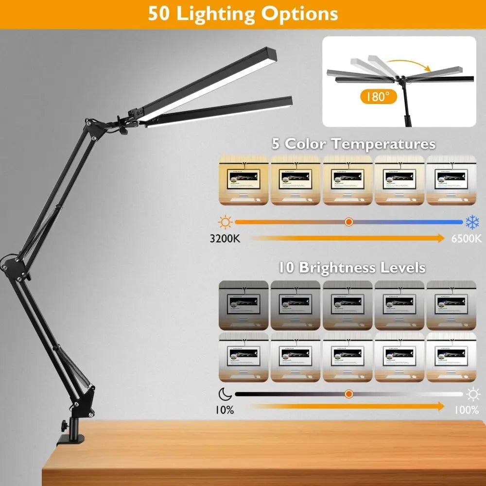 LED Desk Lamps Stepless Dimmable Led Computer Monitor Light USB Table Lamp for Office Study Reading Lighting Fixture