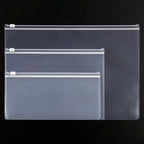 10PCS A4A5A6 Exam Mesh Zipper Bag Student Office Simple Large Capacity Transparent Document Bags